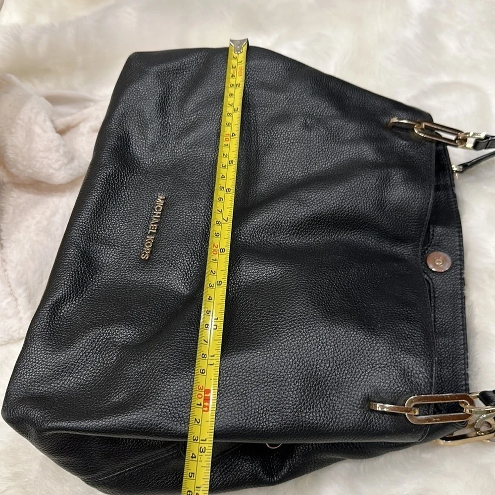 Michael Kors shoulder bag, black, three large compartments, three small